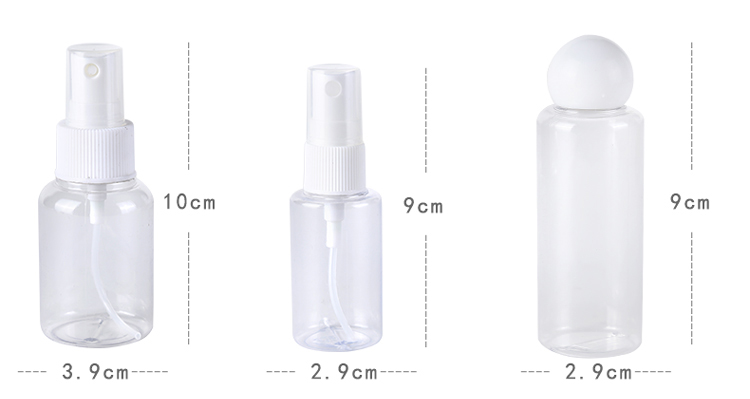 Lameila Hot Sale Cosmetic Bottle 5pcs/Bag Packing Empty Travel Kit Bottle 50ml Pet Empty Spray Bottles Set LA1070