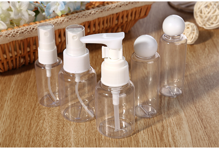 Lameila Hot Sale Cosmetic Bottle 5pcs/Bag Packing Empty Travel Kit Bottle 50ml Pet Empty Spray Bottles Set LA1070