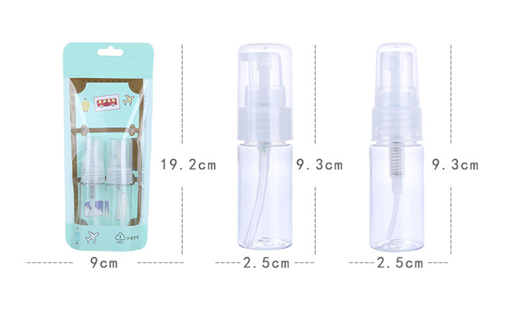 Lameila hot selling 2pcs transparent bottle spray plastic bottles portable travel bottle set LM254