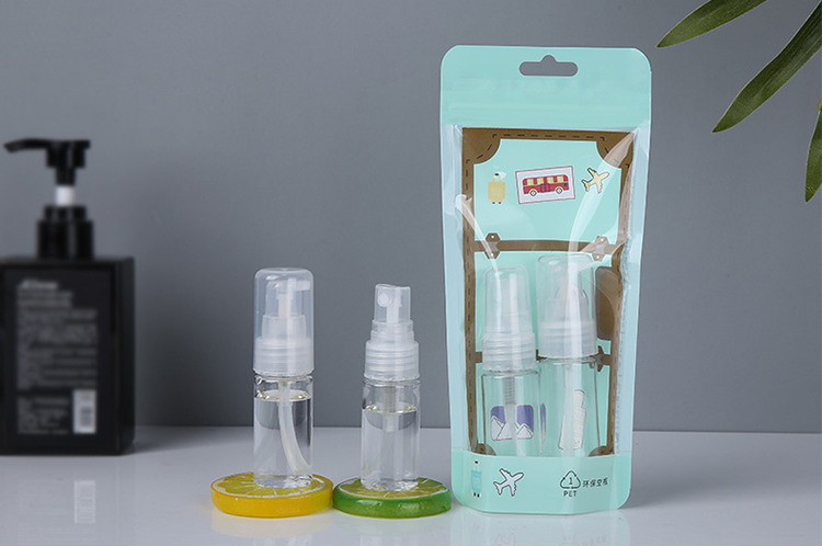 Lameila hot selling 2pcs transparent bottle spray plastic bottles portable travel bottle set LM254