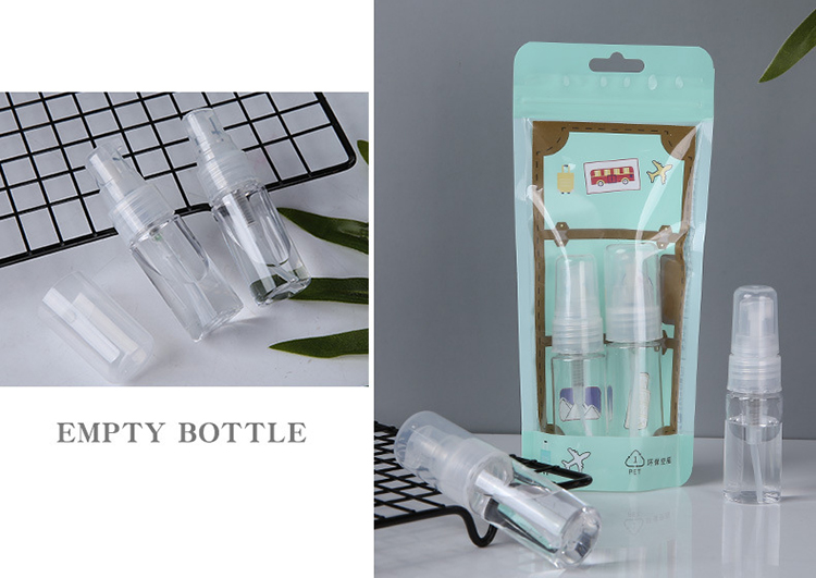 Lameila hot selling 2pcs transparent bottle spray plastic bottles portable travel bottle set LM254