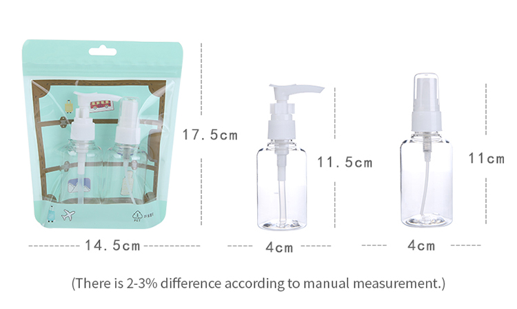 Lameila Portable 2pcs Perfume Transparent Spray Bottle Environmental Protection PET Plastic Travel Empty Bottles LM259