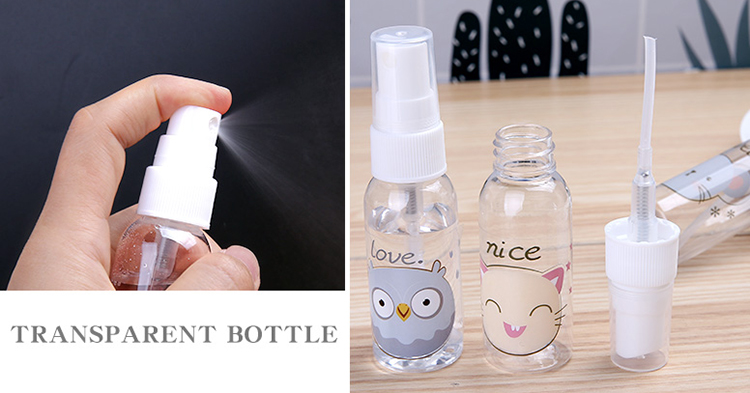 Lameila Hot Sale 40ml Pet Spray Bottles Travel Pocket Fine Mist 75 Alcohol Plastic Empty Bottle For Hotel Lm729