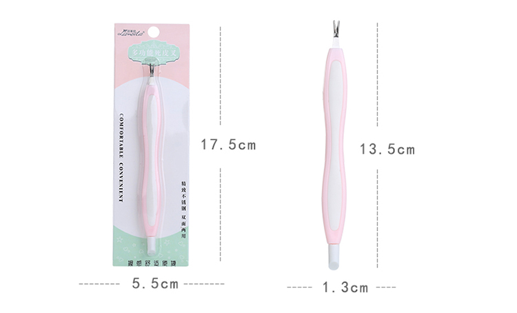 Lameila manicure tools nail pusher cuticle metal mini pink plastic handle stainless steel Cuticle Pusher C0363