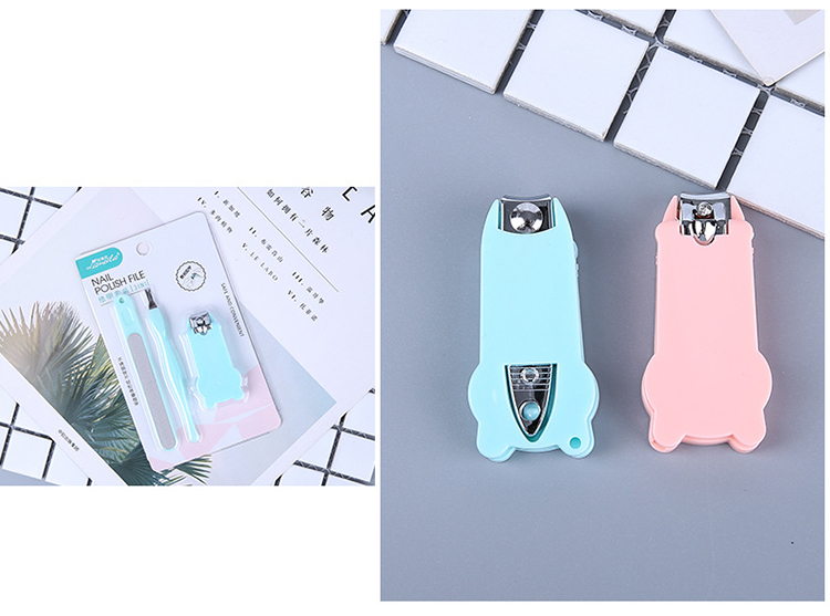 Lameila wholesale 3pcs nail care tools stainless steel cute nail clipper set manicure set F0105