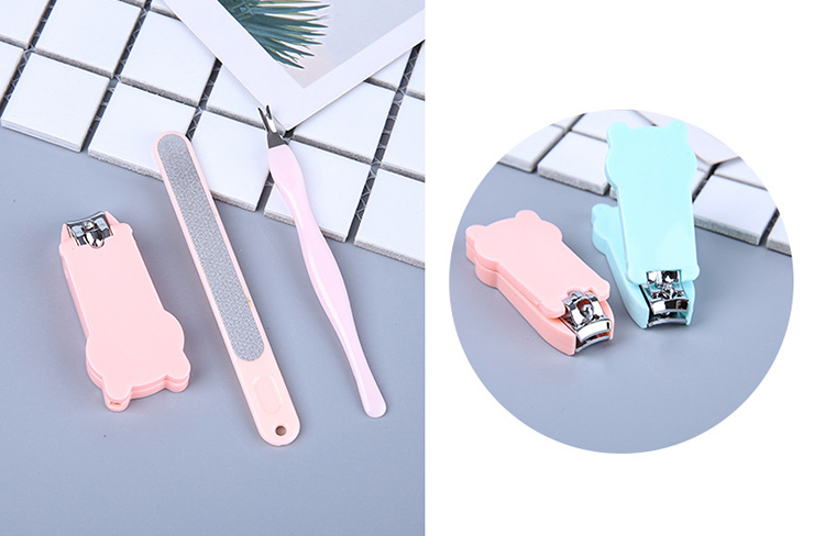 Lameila wholesale 3pcs nail care tools stainless steel cute nail clipper set manicure set F0105