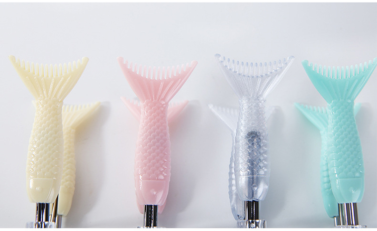 Lameila wholesale elegant plastic mermaid tail comb mini stainless steel makeup curler private label eyelash curler A322