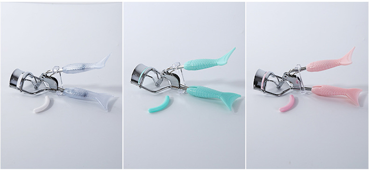 Lameila wholesale elegant plastic mermaid tail comb mini stainless steel makeup curler private label eyelash curler A322
