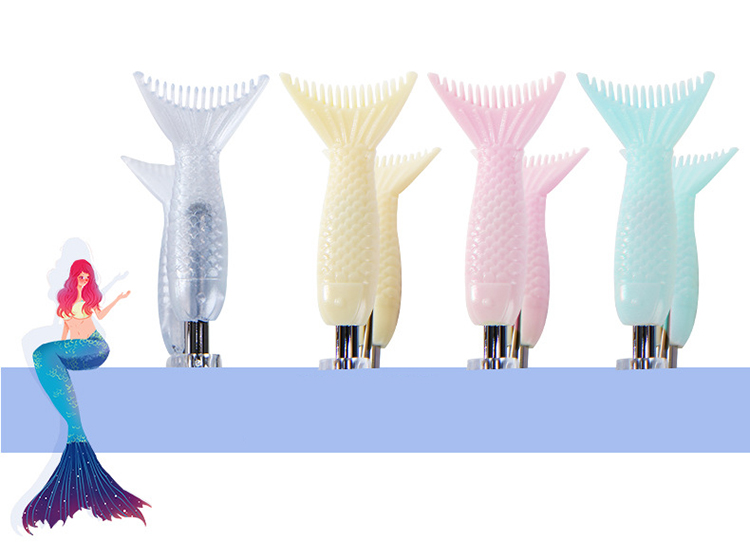 Lameila wholesale elegant plastic mermaid tail comb mini stainless steel makeup curler private label eyelash curler A322