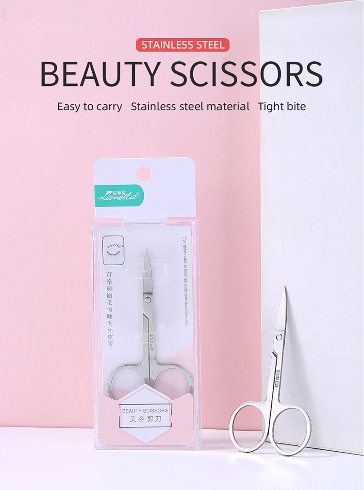 Lameila Beauty Tool Eyebrow Hair Remover Beauty Scissors Wholesale Custom Safety Small Eyebrow Trimming Scissors A0405