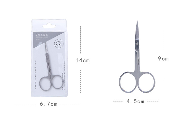 Lameila Wholesale Makeup Tools Stainless Steel Scissors Custom Logo Eyelash Eyebrow Hair Sliver Beauty Salon Scissors A0429