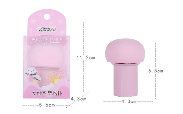 Lameila Plastic Handle Mushroom Shape Make Up Sponge Vendors Superfine Fiber Makeup Sponge With Case A795