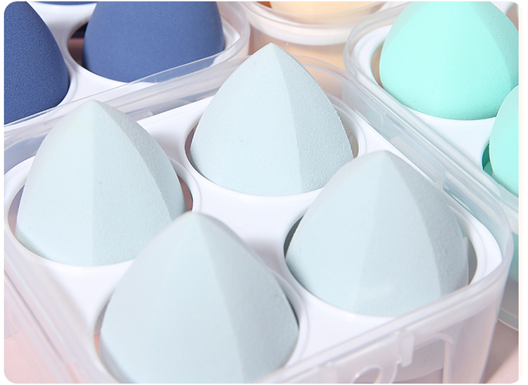 Lameila mixed colors shape beauty sponge 4pcs box customized logo foundations latex free large nude makeup sponge A80210