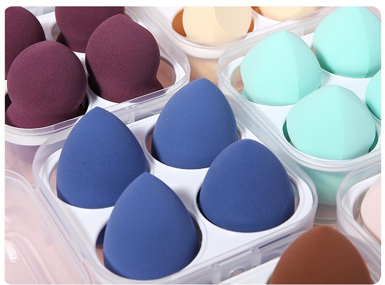 Lameila mixed colors shape beauty sponge 4pcs box customized logo foundations latex free large nude makeup sponge A80210