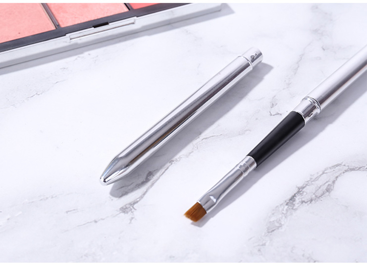 Lameila Ladies Makeup Tools Slant Silver Lip Gloss Makeup Brush Single Cosmetic Lipgloss Applicator Nylon Brush With Tube B0492