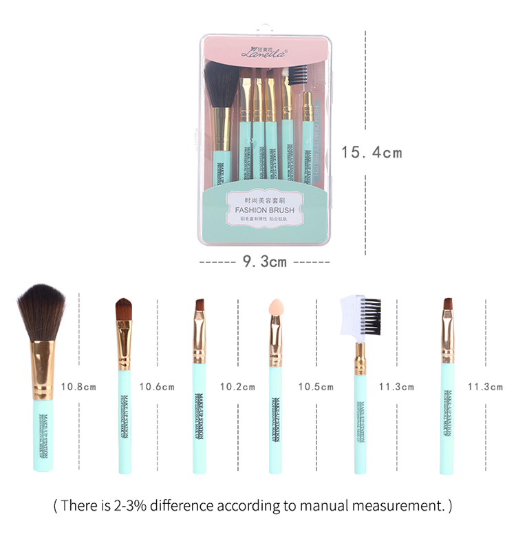 Lameila Custom Logo 6pcs/Set Makeup Brushes Set Makeup Cosmetic Tools Facial Foundation With Plastic Box L0782