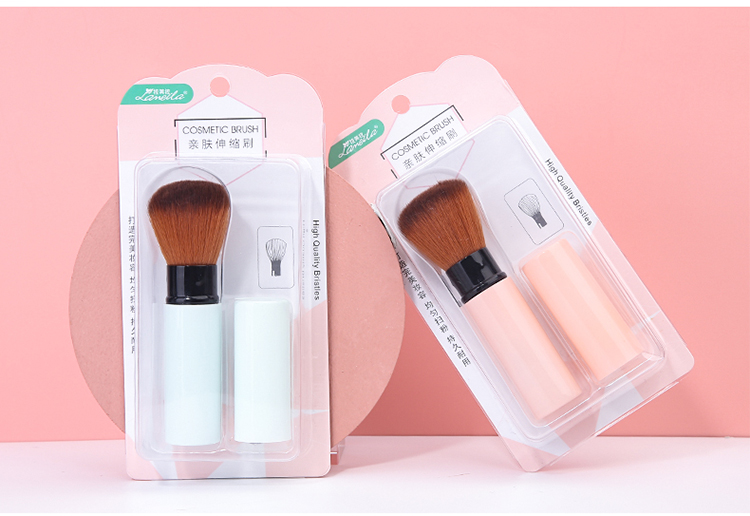 Lameila cosmetic tool manufacturer plastic handle foundation retractable powder makeup brushes with retractable cover L0832