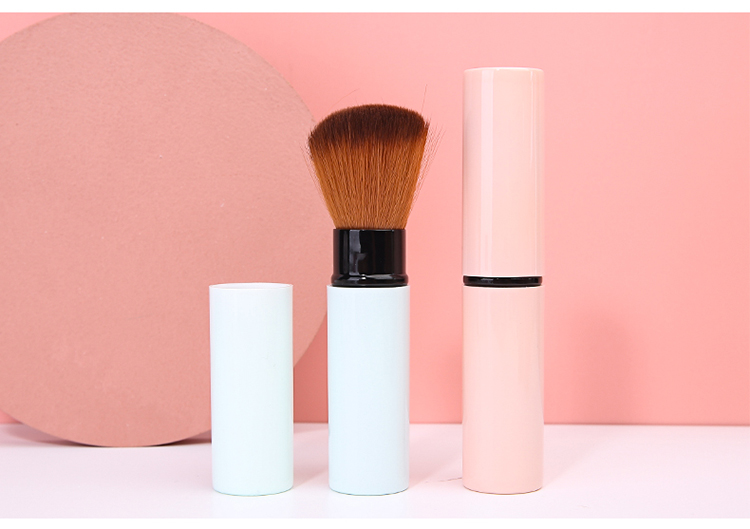 Lameila cosmetic tool manufacturer plastic handle foundation retractable powder makeup brushes with retractable cover L0832