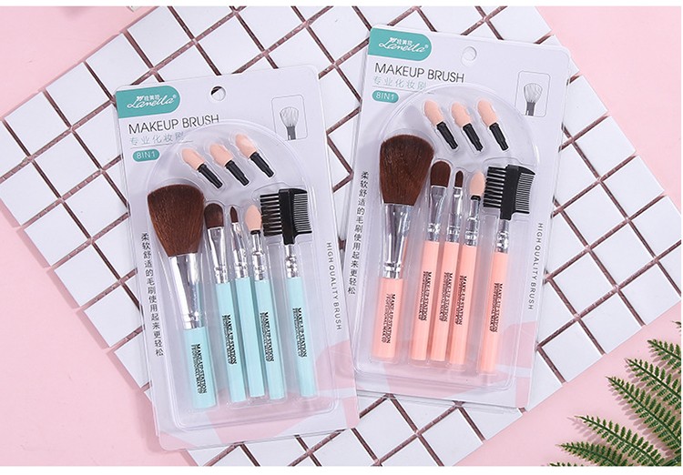 Lameila Makeup brush 8 in 1 custom packaging logo printed pattern high quality cosmetic makeup brushes L0855