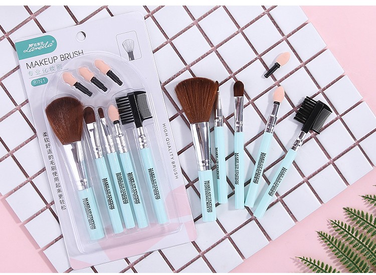 Lameila Makeup brush 8 in 1 custom packaging logo printed pattern high quality cosmetic makeup brushes L0855