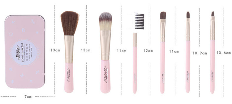 Lameila wholesale Iron box package makeup brush 6 sets foundation brush eyebrow brush makeup tools L0886