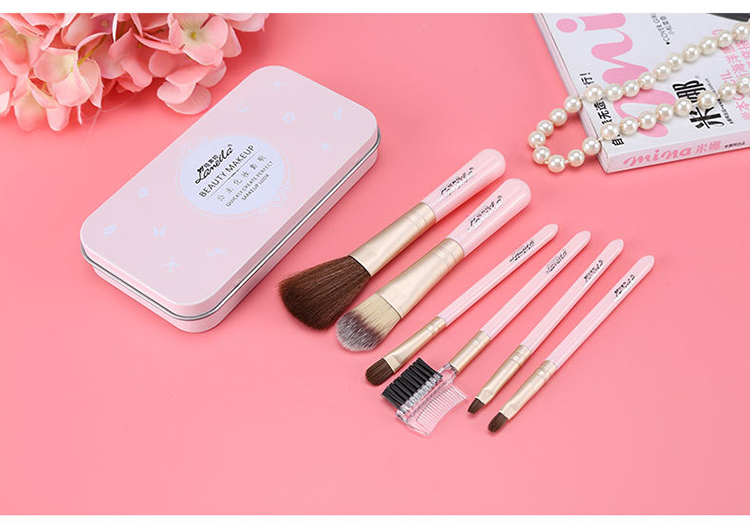 Lameila wholesale Iron box package makeup brush 6 sets foundation brush eyebrow brush makeup tools L0886