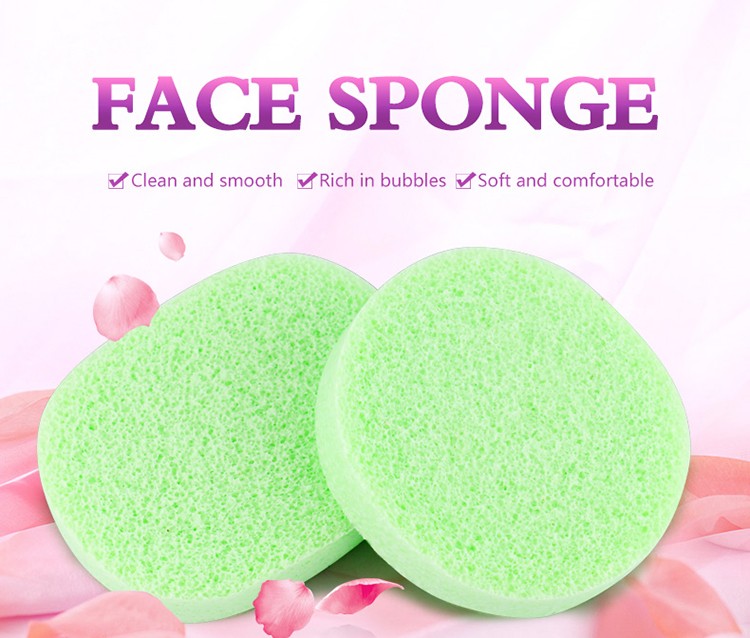 Lameila body face washing sponge 2pcs wholesale stock custom OEM reusable big round compress facial cleansing sponge B2072