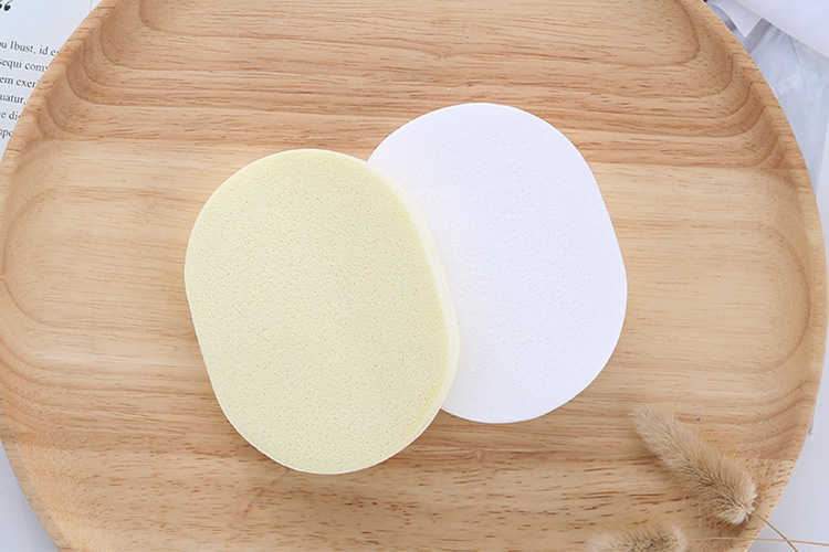 Lameila Hot Sale 2 Pieces Facial Cleansing Sponge Deep Clean Face Care Tools White And Yellow Face Cleaning Puff B2187