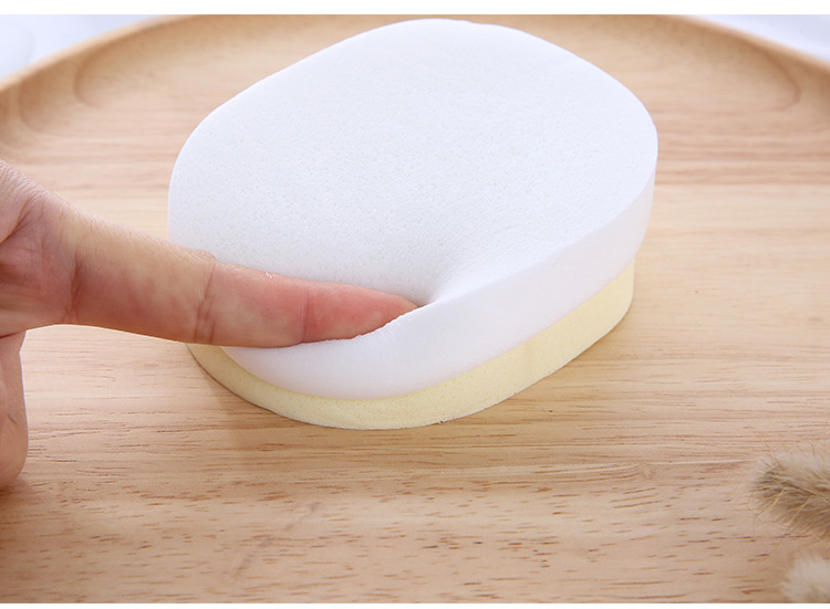 Lameila Hot Sale 2 Pieces Facial Cleansing Sponge Deep Clean Face Care Tools White And Yellow Face Cleaning Puff B2187