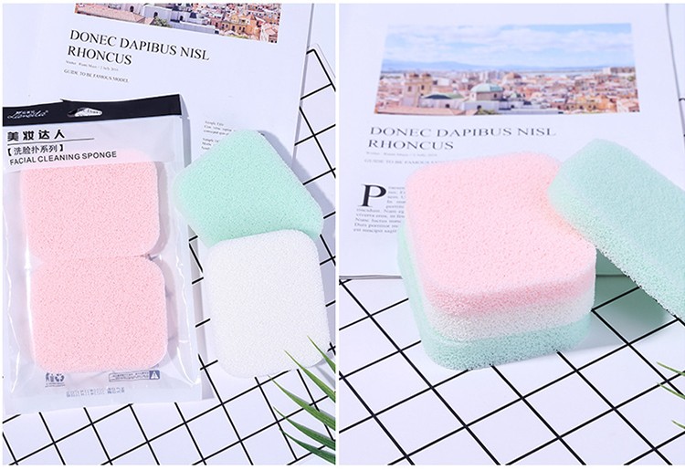 Lameila 2pcs 15T Face Sponges Reusable OEM Deep Skin Cleaning Exfoliation Compressed Cellulose Facial Cleansing Sponge SY-B2170