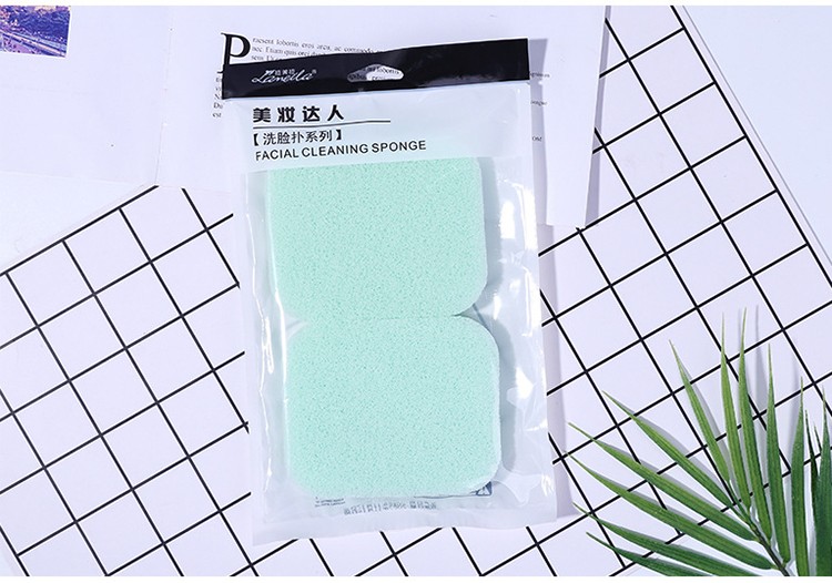 Lameila 2pcs 15T Face Sponges Reusable OEM Deep Skin Cleaning Exfoliation Compressed Cellulose Facial Cleansing Sponge SY-B2170