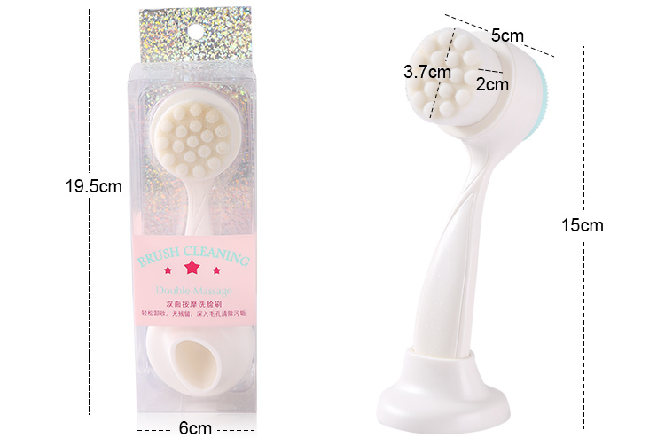 Lameila personal facial care silicone and nylon cleansing brush double sided face cleaning brush C0350