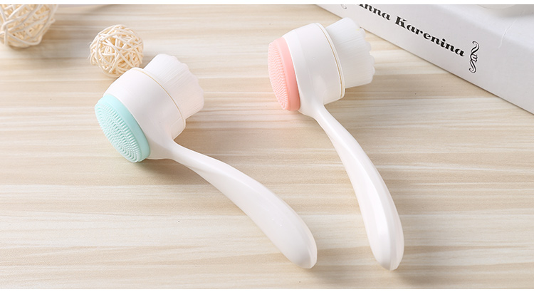 Lameila personal facial care silicone and nylon cleansing brush double sided face cleaning brush C0350