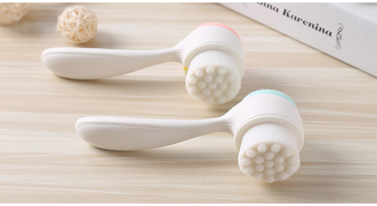 Lameila personal facial care silicone and nylon cleansing brush double sided face cleaning brush C0350