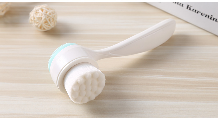 Lameila personal facial care silicone and nylon cleansing brush double sided face cleaning brush C0350