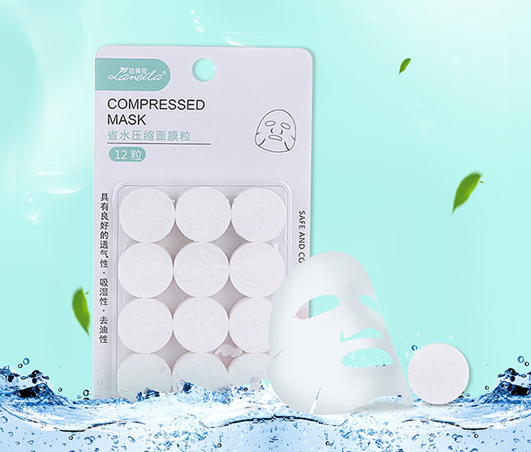 Lameila Wholesale 12pcs Compressed Face Mask Beauty Tool Skin Care Non Woven Soft Diy Compressed Facial Mask Sheet 3157