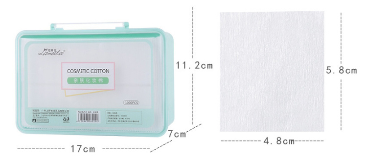 Lameila 1000pcs disposable square cotton facial make up remover pads cosmetic cotton pads for women b263