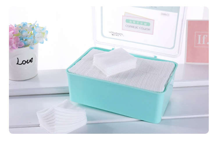 Lameila 1000pcs disposable square cotton facial make up remover pads cosmetic cotton pads for women b263