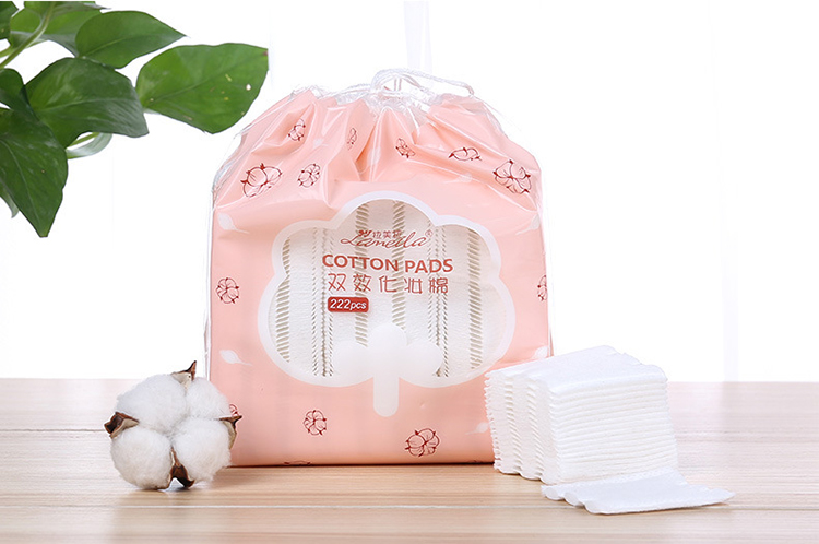 Lameila Wholesale Disposable Makeup Remover Cotton Square Face Cleaning Sandwich Double-Sided Cotton Pads 222pcs B297