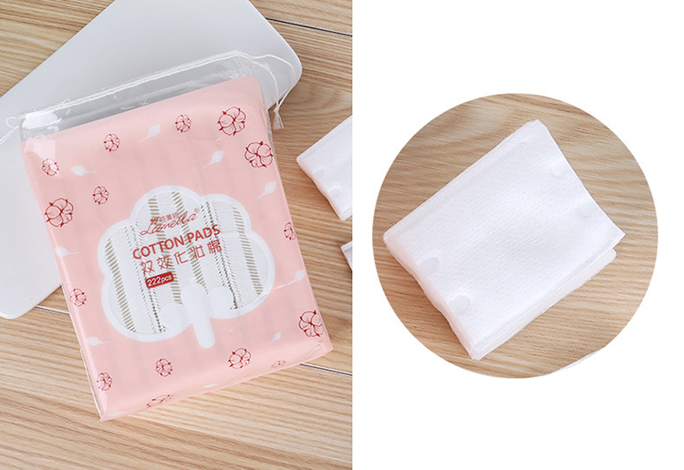 Lameila Wholesale Disposable Makeup Remover Cotton Square Face Cleaning Sandwich Double-Sided Cotton Pads 222pcs B297