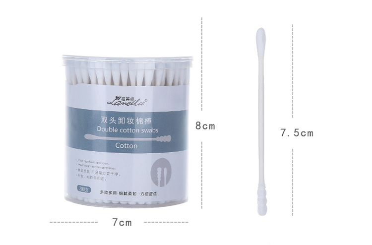 Lameila Professional 200 pcs paper stick double tips custom ear cotton buds disposable cotton swab B0129