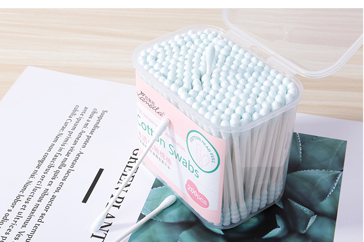 Lameila Wholesale Cotton Buds 200pcs Eco-Friendly Double-Head Spiral And Round Tips Paper Stick Ear Cotton Buds Swab B0139