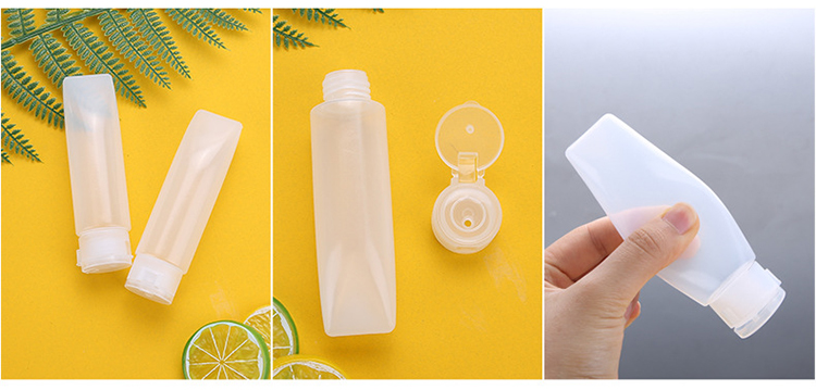 Lameila Brand Wholesale Cosmetic Packaging Travel Plastic Cream Bottle Pet 60ml Beauty Filp Cover Empty Bottle LM112