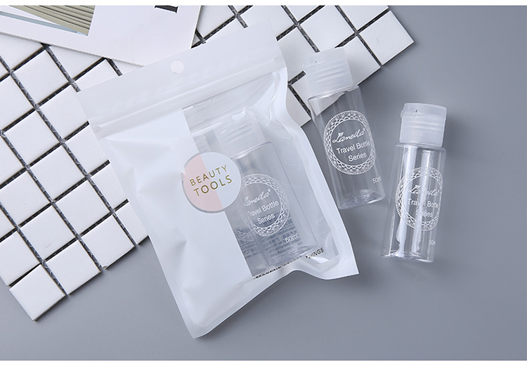 Lameila Wholesales 50ml Portable Empty Bottle Sets Cosmetic Packaging Liquid Travel Size Flip Cap Bottle Kits LM117