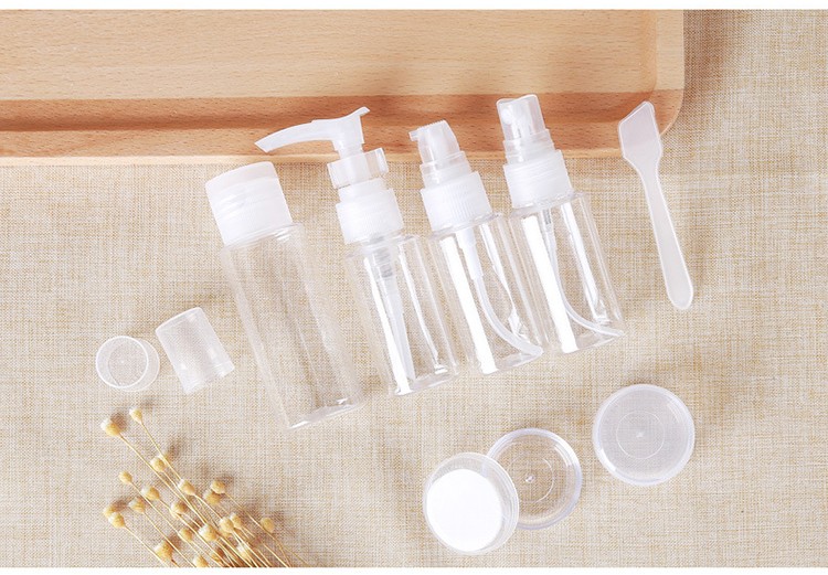 Lameila 7pcs Transparent Plastic Travel Empty Bottle Set Portable Makeup No Odor Spray Bottle Sets LM208