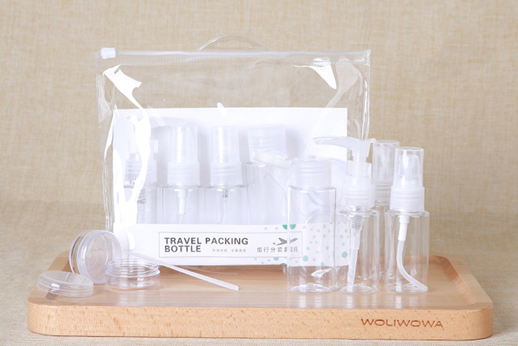 Lameila 7pcs Transparent Plastic Travel Empty Bottle Set Portable Makeup No Odor Spray Bottle Sets LM208