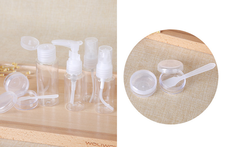 Lameila 7pcs Transparent Plastic Travel Empty Bottle Set Portable Makeup No Odor Spray Bottle Sets LM208