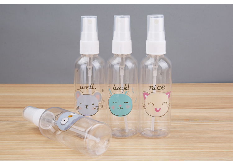 Lameila 100ml PET Spray Bottle Mini Cute Cartoon Pattern Empty Rosewater Container Cosmetic Tool Travel Perfume Bottles LM728