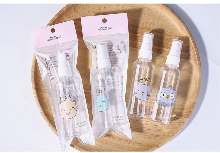 Lameila 100ml PET Spray Bottle Mini Cute Cartoon Pattern Empty Rosewater Container Cosmetic Tool Travel Perfume Bottles LM728