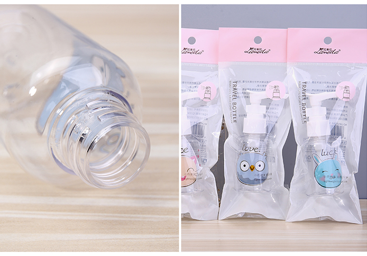 Lameila 50ml Airless Cute Pump Bottle PET Round Shape Body Lotion Shower Shampoo Refillable Travel Empty Bottles LM734